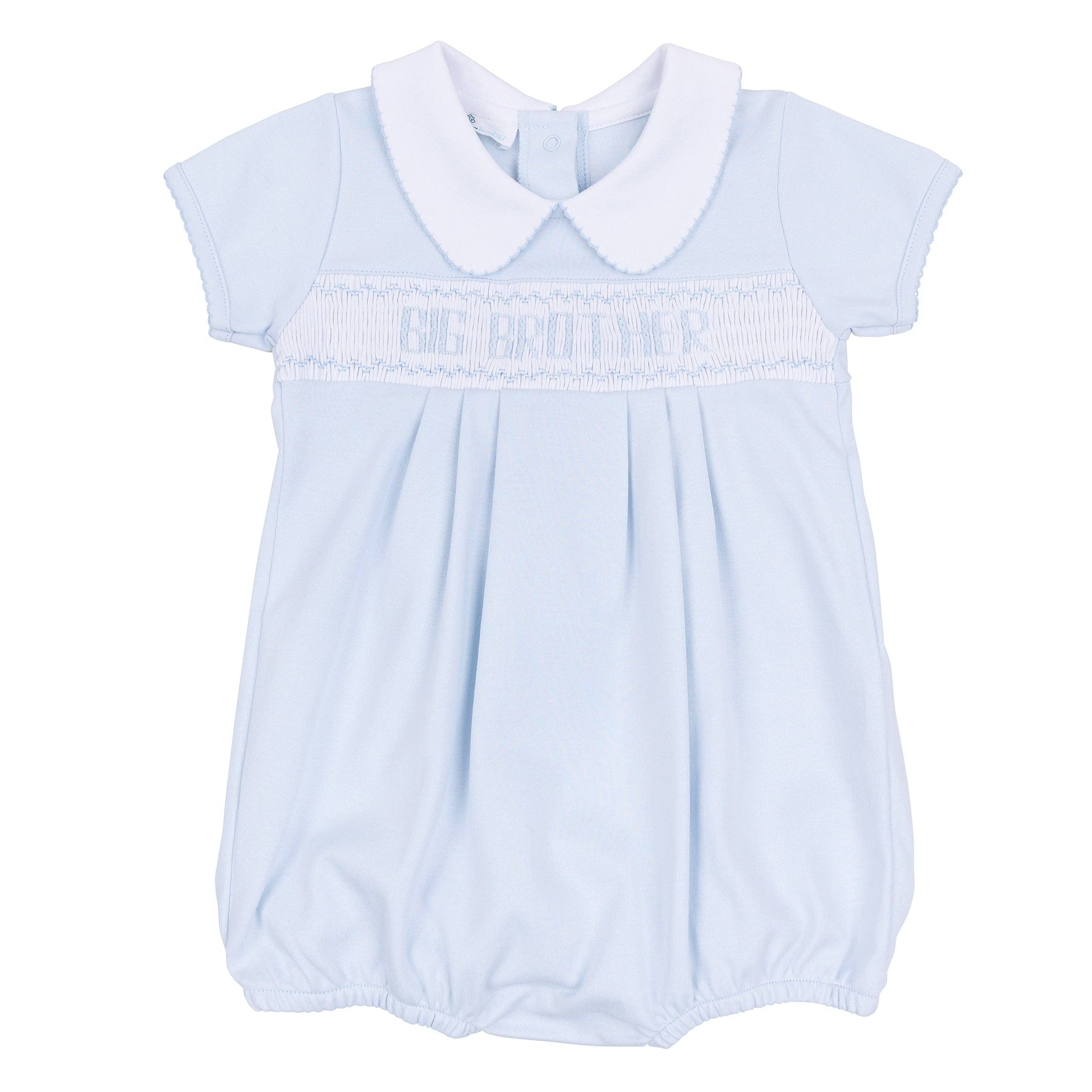 Magnolia Baby - Big Brother Smocked Short Sleeve Bubble