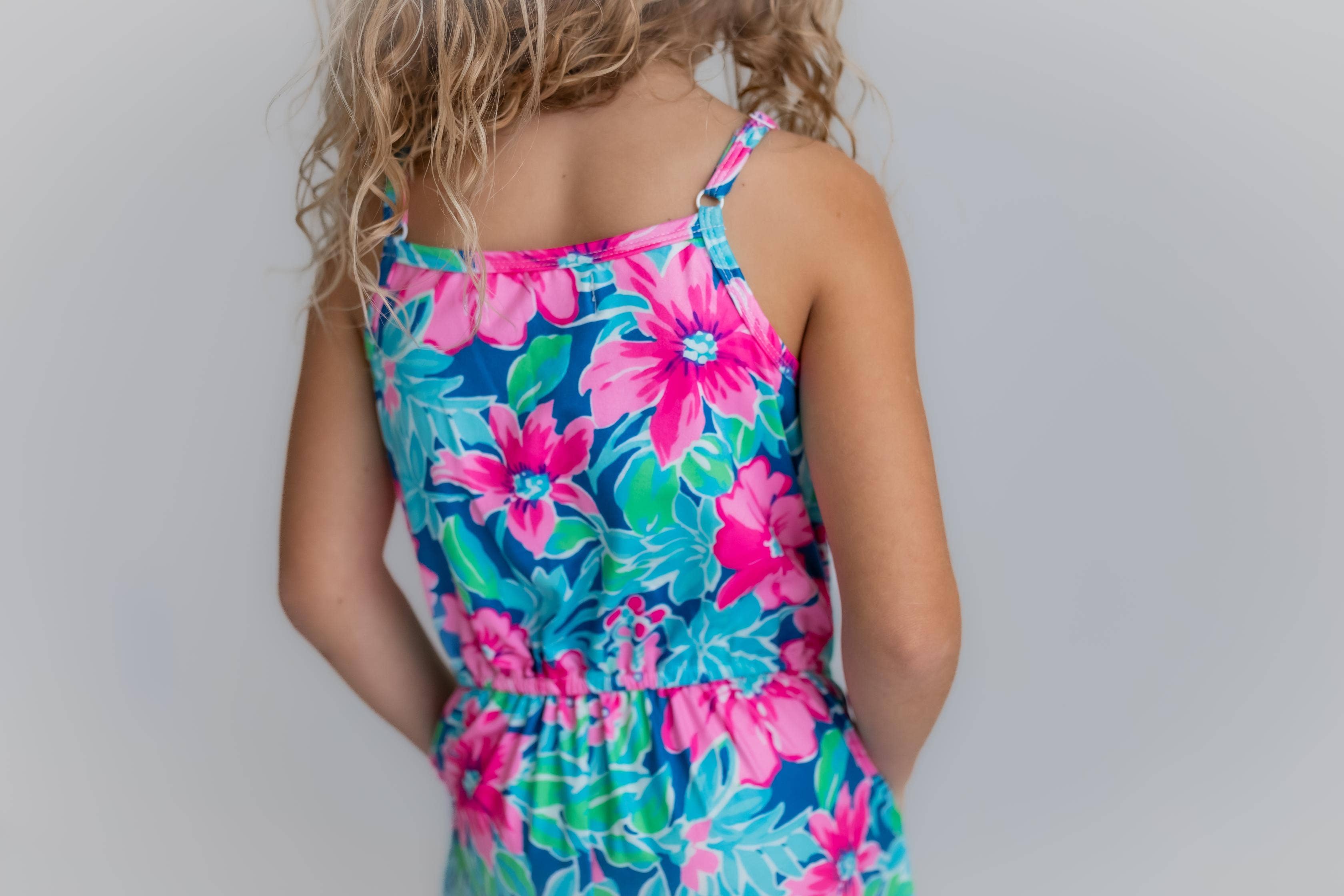 PRE-ORDER Oopsie Daisy - Bright Pink Tropical Jumpsuit With Pockets