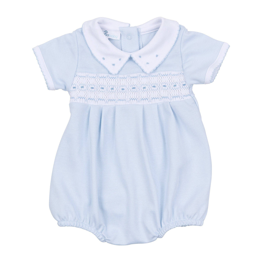 Magnolia Baby - Landry Smocked Bubble - Light Blue