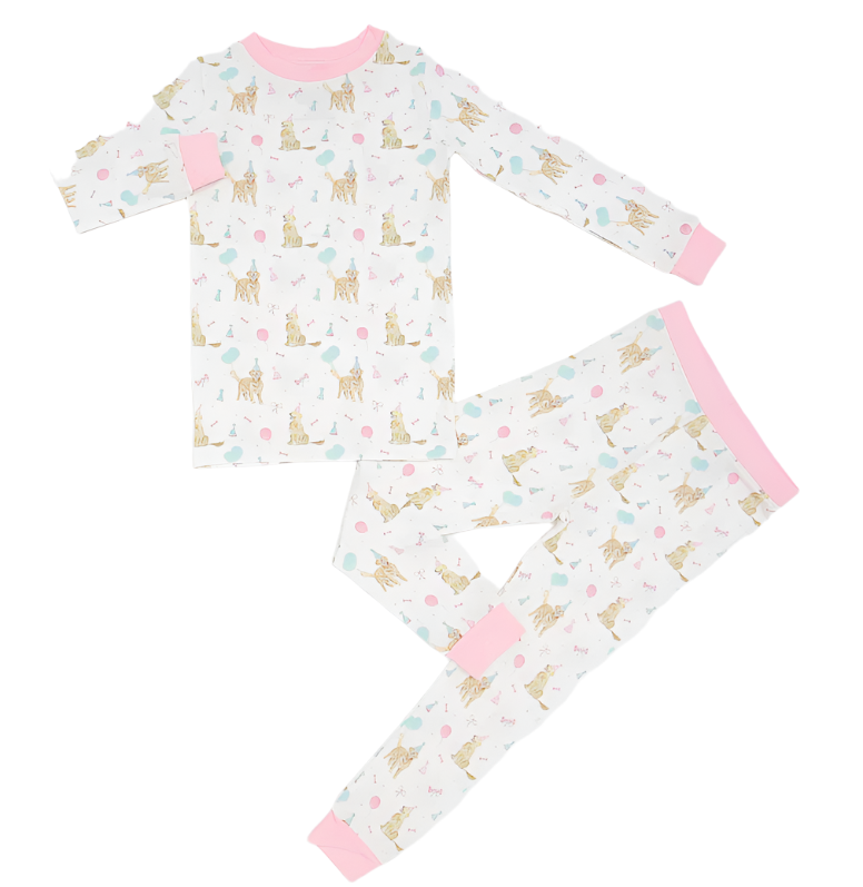 Sweet Tupelo Clothing - Pink Golden Days Two Piece Bamboo Pajama Set