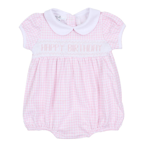 Birthday Classics Smocked Short Sleeve Bubble