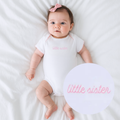 Magnolia Baby - Little Sister Embroidered Short Sleeve Bodysuit
