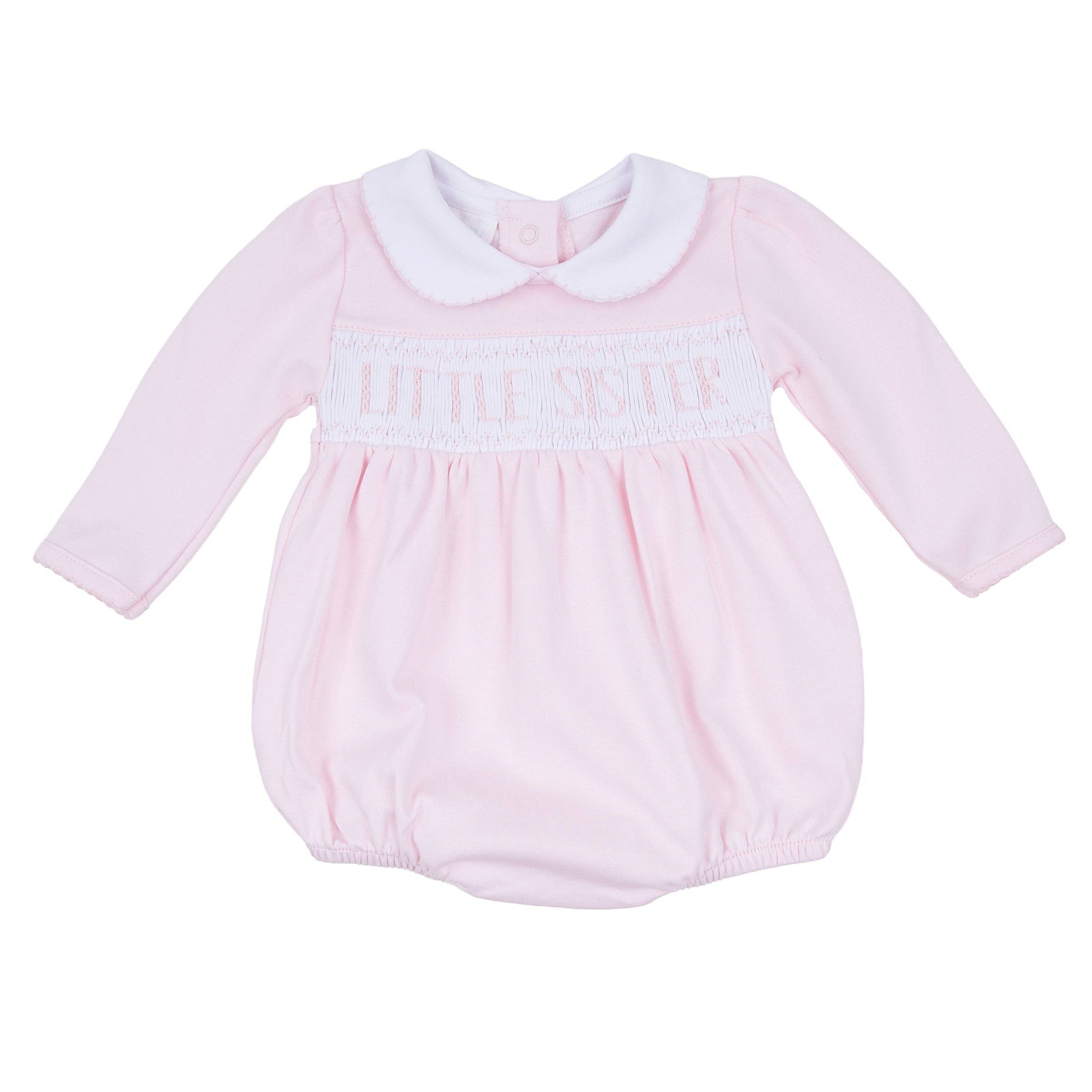 Magnolia Baby - Little Sister Smocked Long Sleeve Bubble