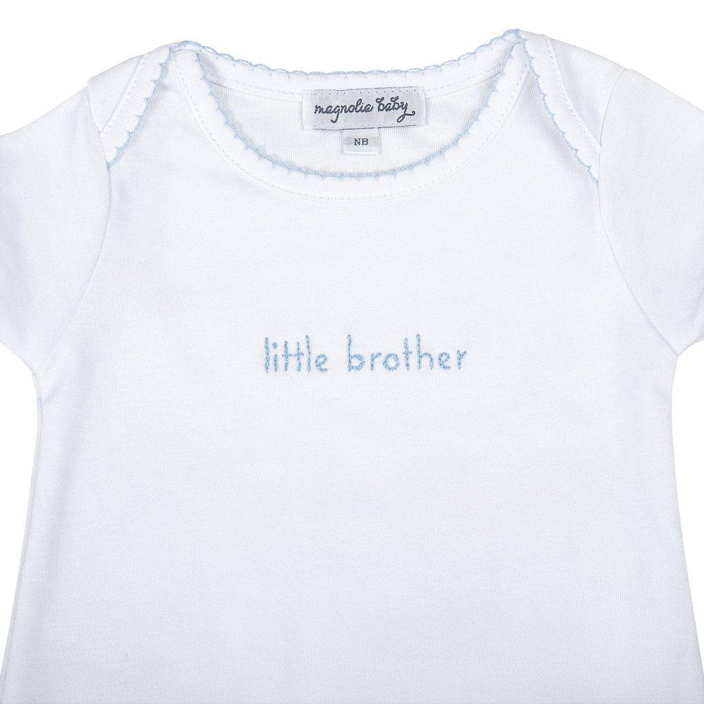 Magnolia Baby - Little Brother Embroidered Lap Bodysuit