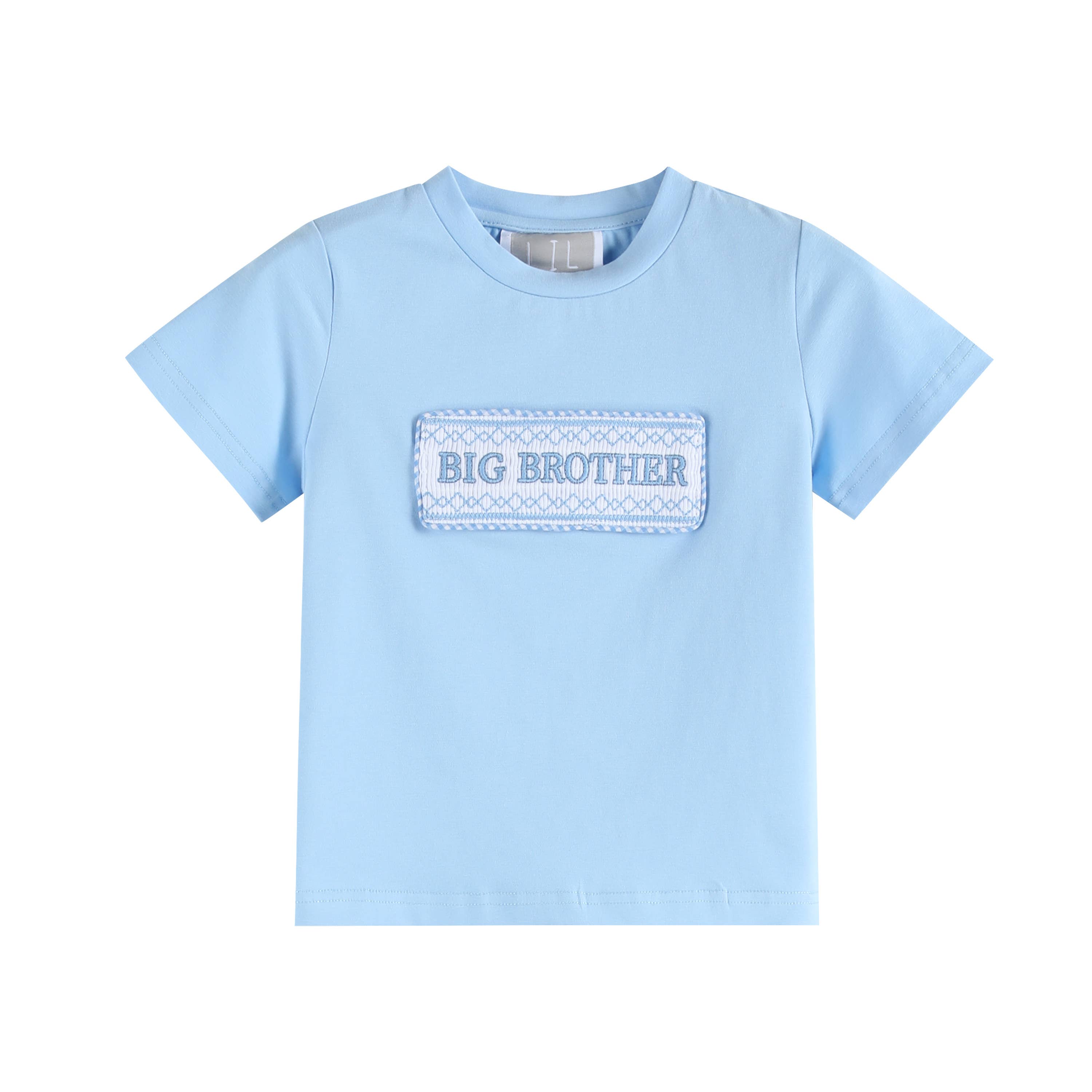 Lil Cactus - Light Blue Big Brother Smocked Shirt and Shorts Set