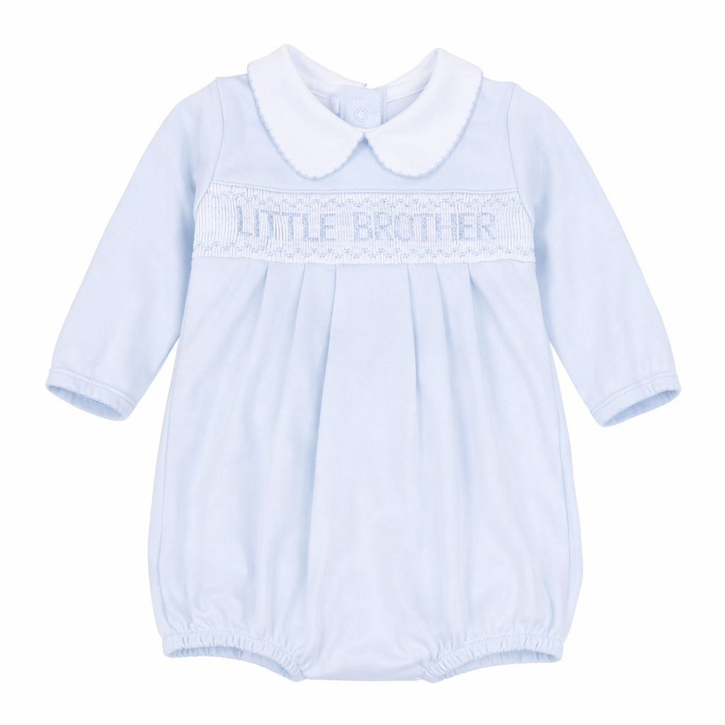 Magnolia Baby - Little Brother Smocked Long Sleeve Bubble