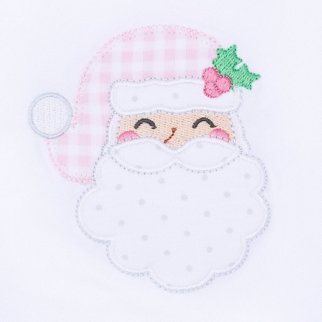 Magnolia Baby - Sweet St Nick Applique Collared Bubble - Pink