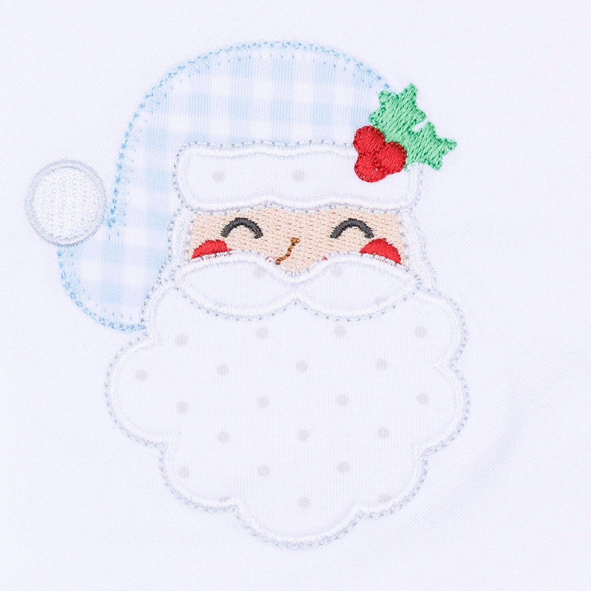 Magnolia Baby - Sweet St Nick Applique Collared Bubble - Light Blue