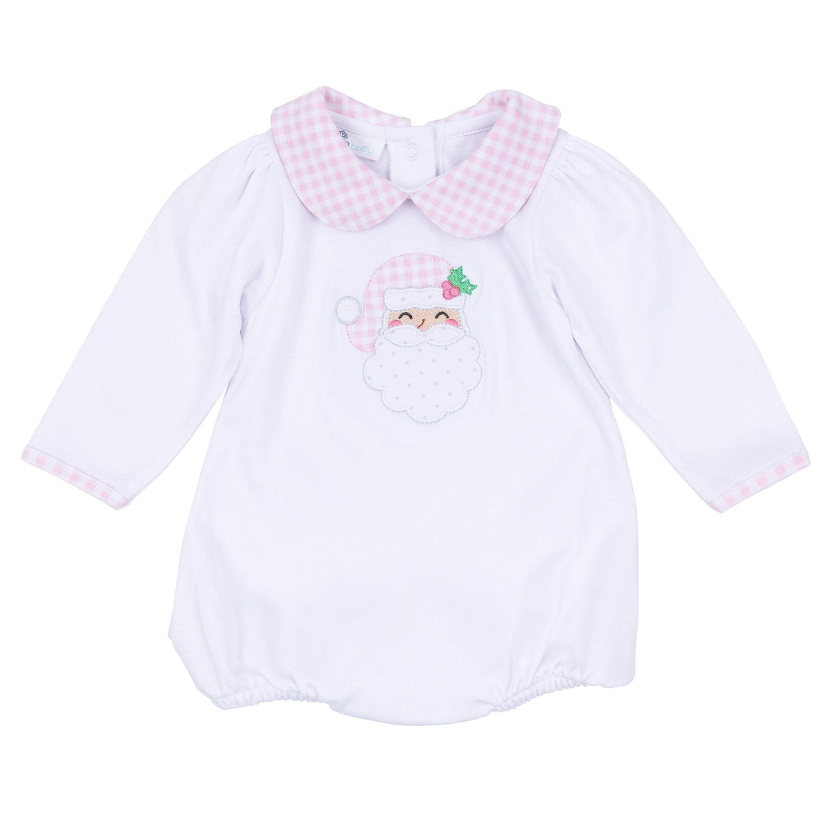 Magnolia Baby - Sweet St Nick Applique Collared Bubble - Pink