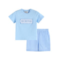 Lil Cactus - Light Blue Big Brother Smocked Shirt and Shorts Set