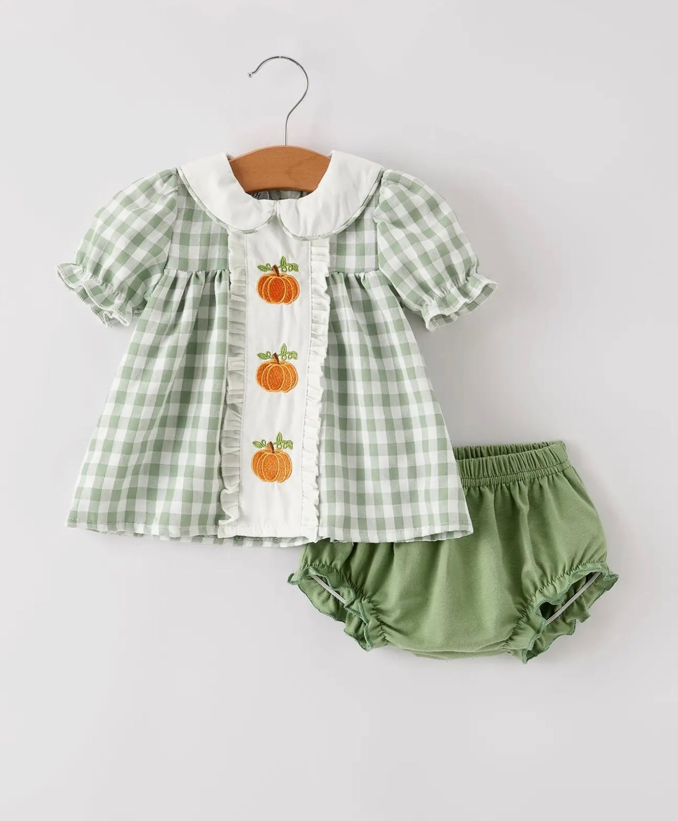 Fall Halloween & Thanksgiving Applique
Plaid Girls Bloomers Romper Set