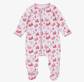 Holiday Toile Footie - Red