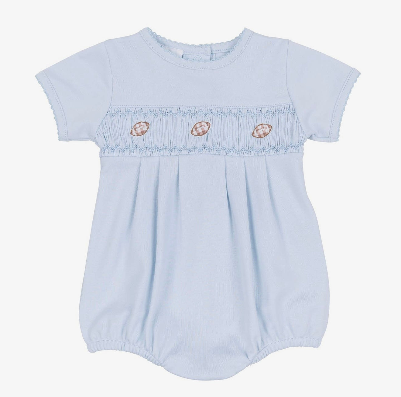 Tiny Tailgaters Smocked Bubble - Light Blue