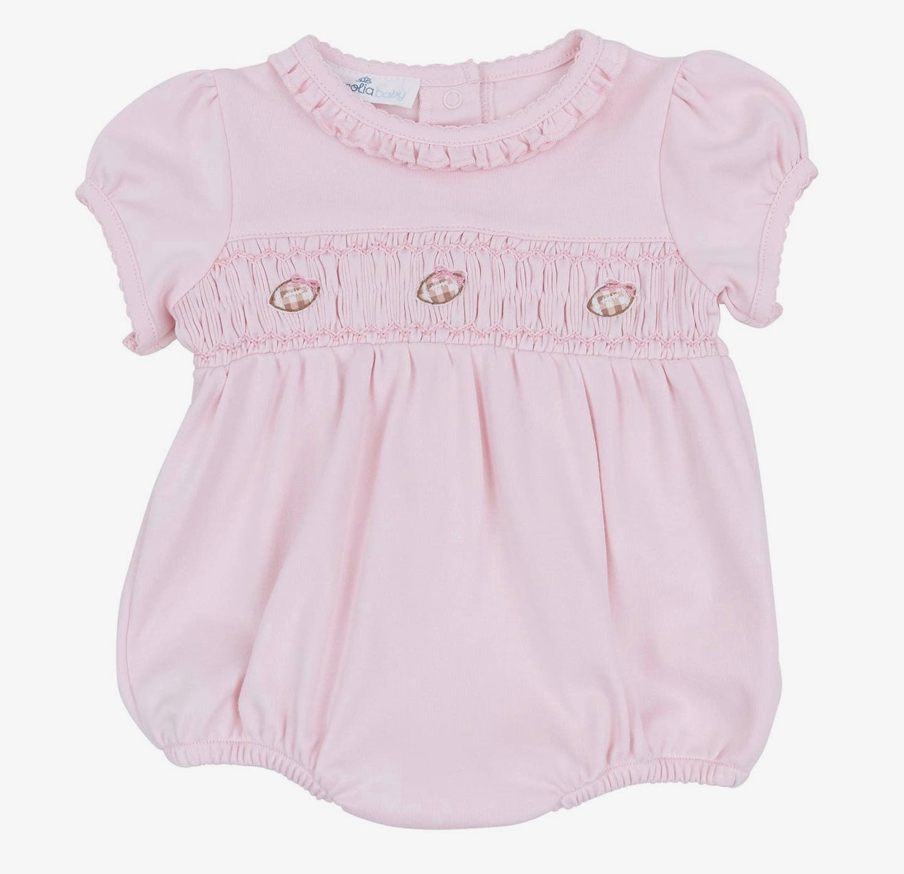 Tiny Tailgaters Smocked Bubble - Light Pink