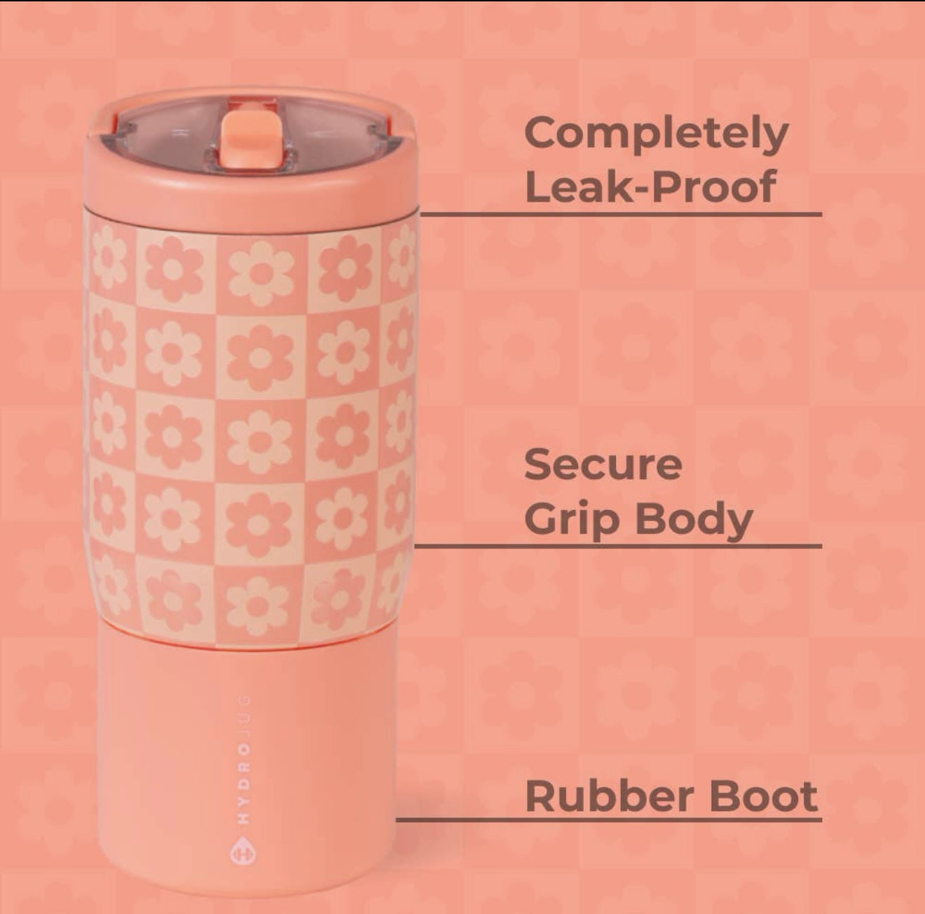 Daisy Checkers HydroJug 14 oz Sport Kids Water Bottle