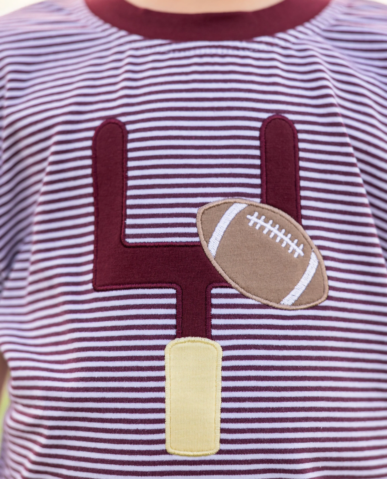 Down, Set, Hut Shirt - Maroon Stripe