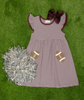 Let’s Cheer! Football Pocket Dress - Maroon Stripe