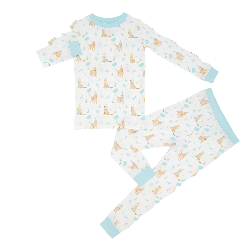 Sweet Tupelo Clothing - Blue Golden Days Two Piece Bamboo Pajama Set