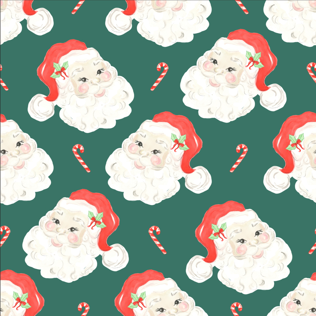 Sweet Tupelo Clothing - Green Classic Santa One Piece Bamboo Pajama