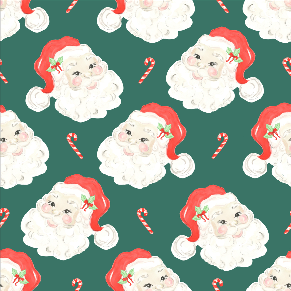 Sweet Tupelo Clothing - Green Classic Santa One Piece Bamboo Pajama