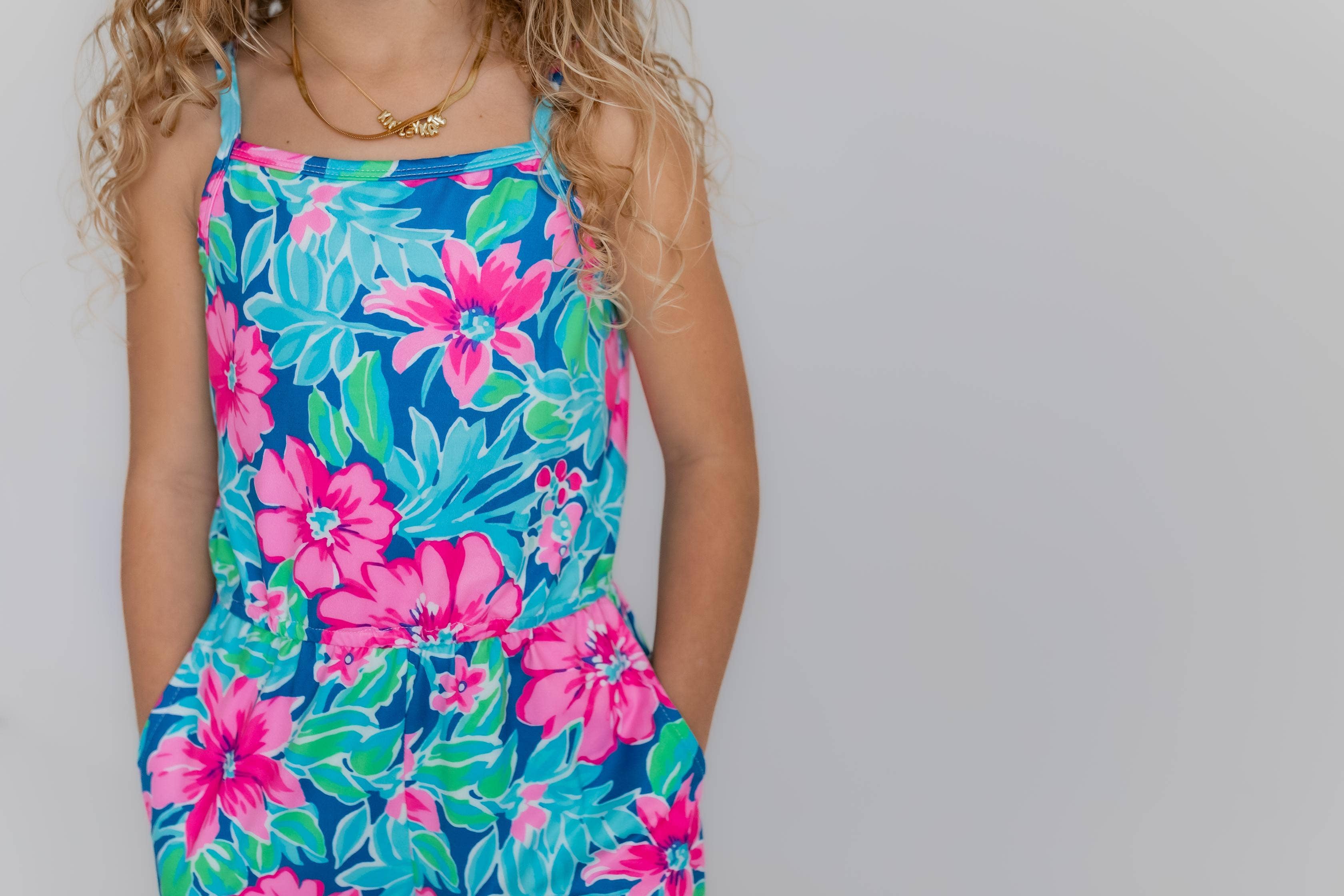 PRE-ORDER Oopsie Daisy - Bright Pink Tropical Jumpsuit With Pockets