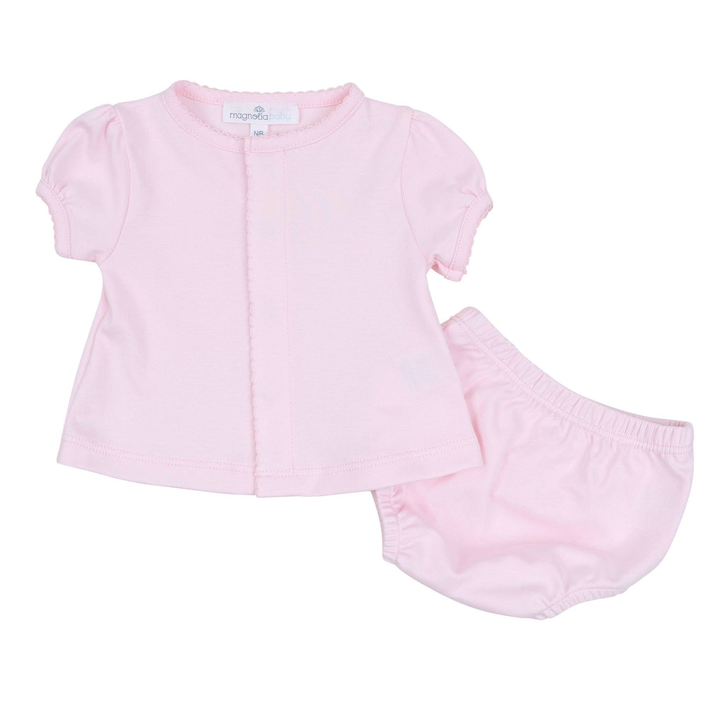 Magnolia Baby - Solid Essentials Ruffle Diaper Cover Set - Pink
